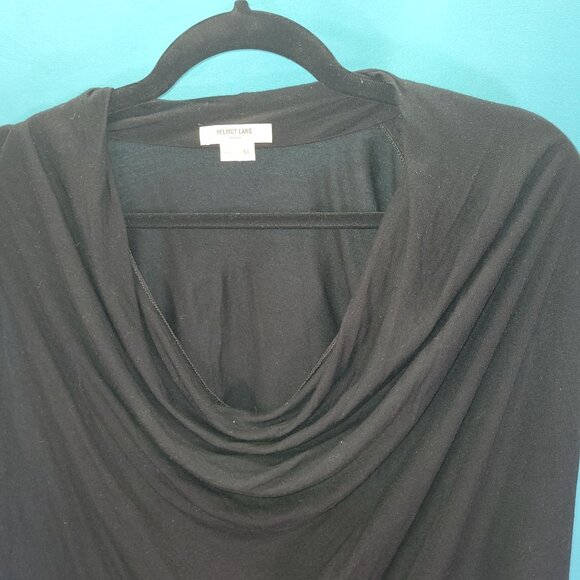 Helmut Lang Black Draped Cowl Neck Top Womens Medium 100% Viscose - Picture 5 of 10
